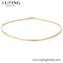 44696 xuping GZ mode bijoux marché collier de chaîne plaine en 18k électrodéposition fournissant un échantillon gratuit